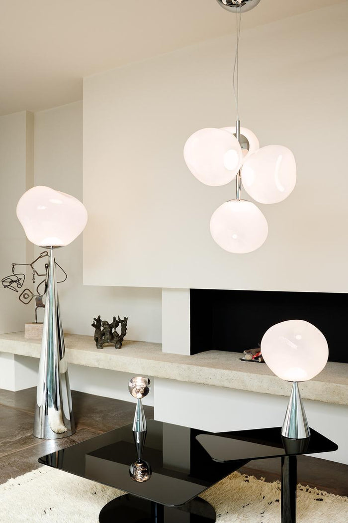 Melt Chandelier Mini hanglamp LED opaal|goud