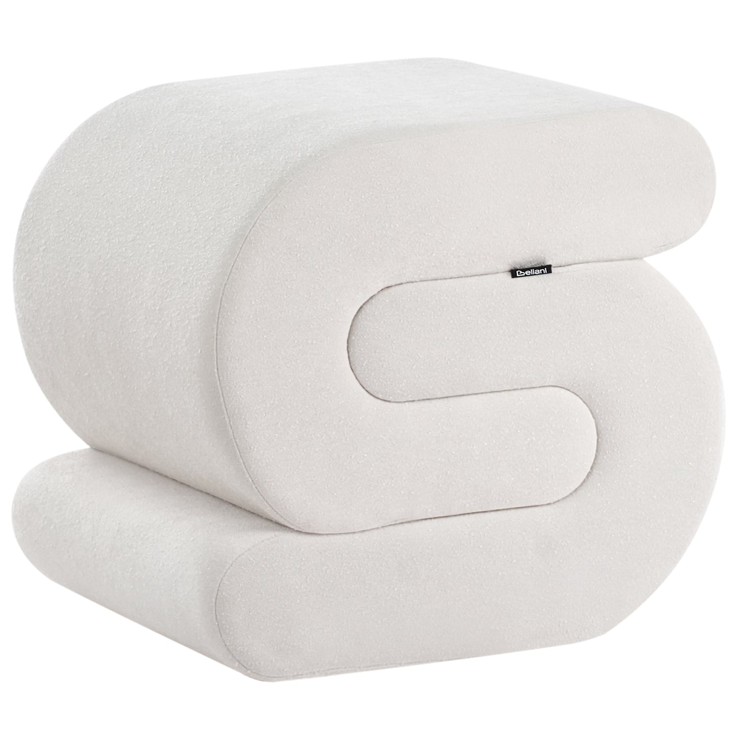 Beliani - ARCADIA - Poef - Gebroken wit - Chenille