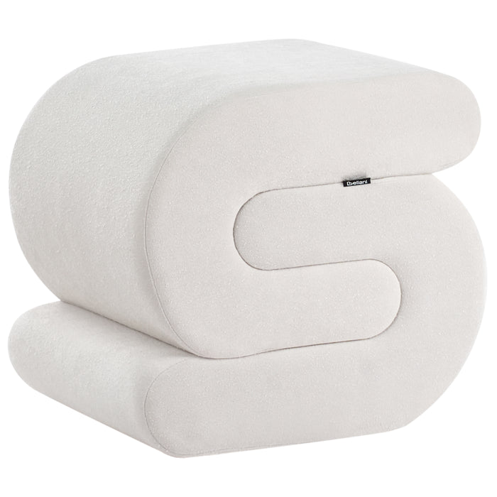 Beliani - ARCADIA - Poef - Gebroken wit - Chenille