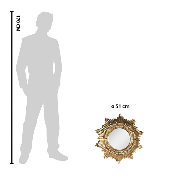 Clayre & Eef Spiegel Ø 51 cm Goudkleurig Polyresin