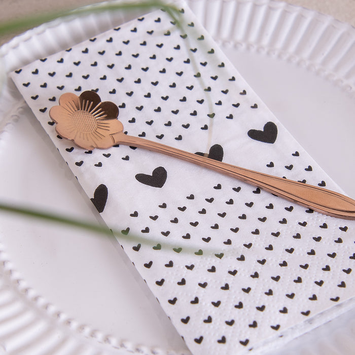 Clayre & Eef Servetten Papier Set van 20 33x33 cm (20) Wit Zwart