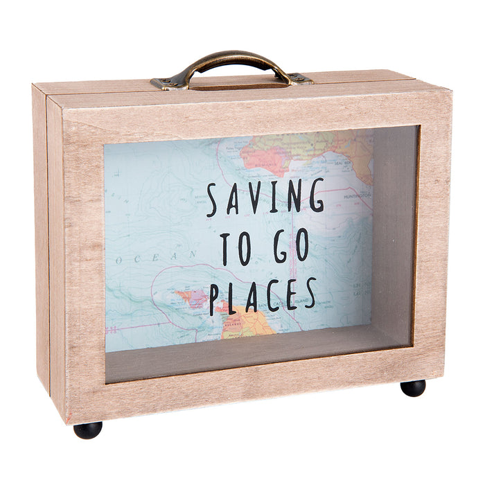 Clayre & Eef Spaarpot 18x7x17 cm Bruin MDF