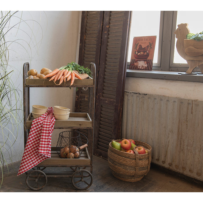 Clayre & Eef Keukentrolley 51x26x94 cm Bruin Hout