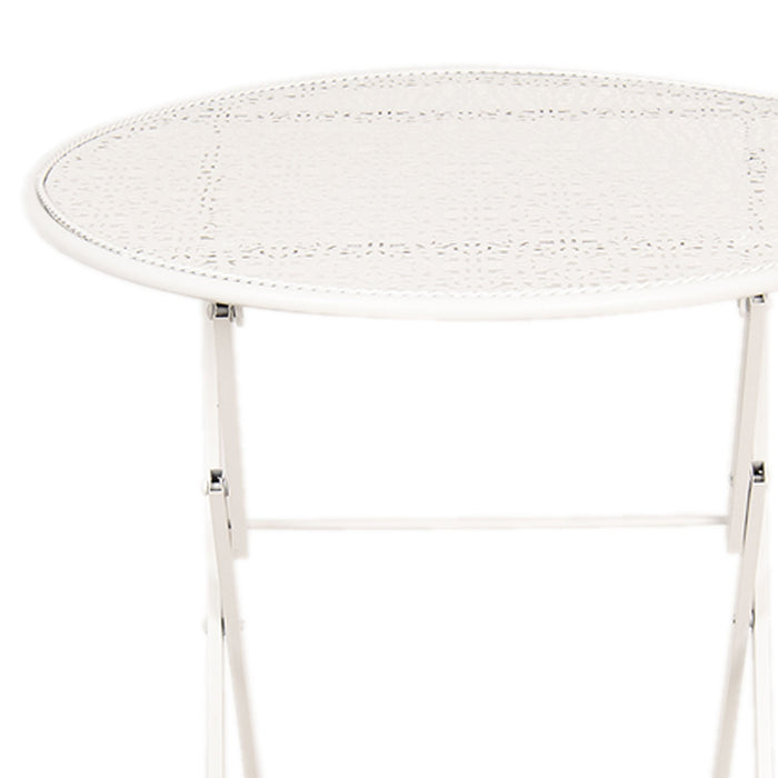 Clayre & Eef Bistroset Bistrotafel Bistrostoel 3-delig Ø 60x70 Wit