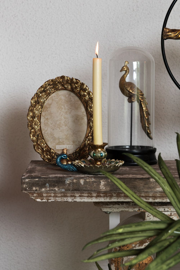 Clayre & Eef Fotolijst 13x18 cm Goudkleurig Kunststof Pauw