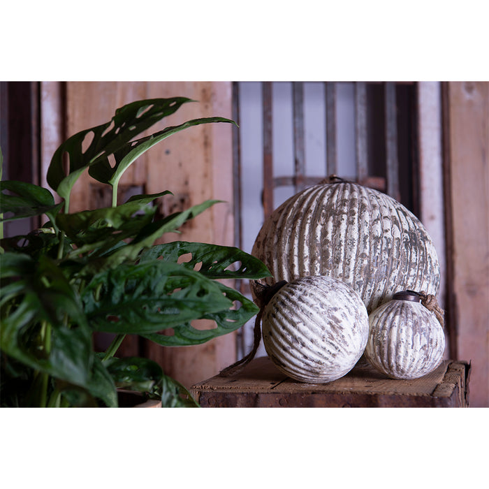 Clayre & Eef Kerstbal Ø 20 cm Beige Glas