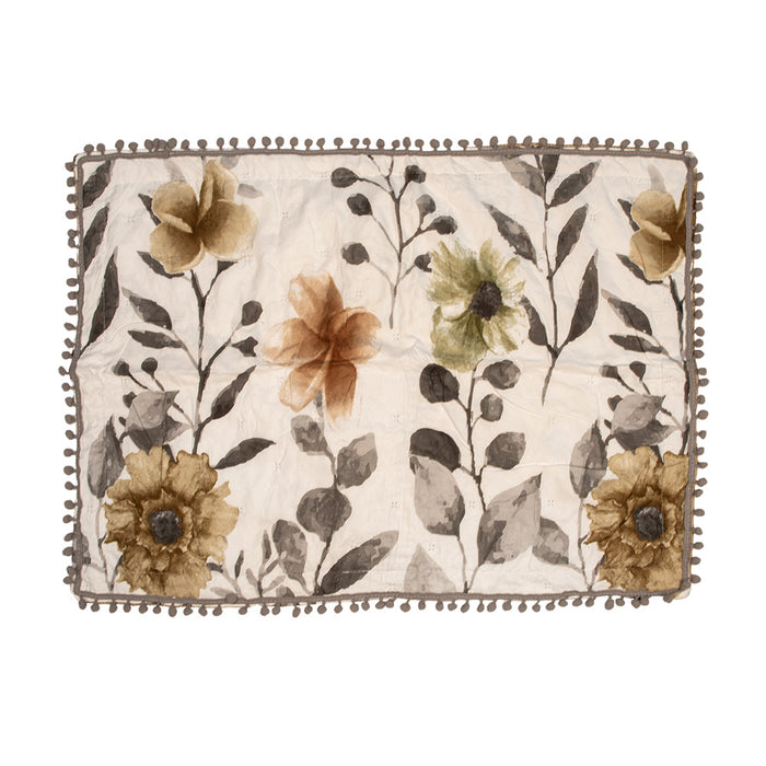 Clayre & Eef Bedsprei 220x240 cm Wit Grijs Polyester Sprei