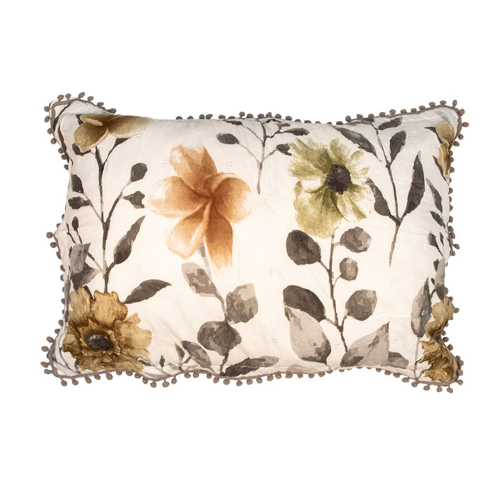 Clayre & Eef Bedsprei 220x240 cm Wit Grijs Polyester Sprei