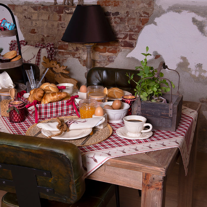 Clayre & Eef Servetten Katoen Set van 6 40x40 cm Beige Bruin Katoen