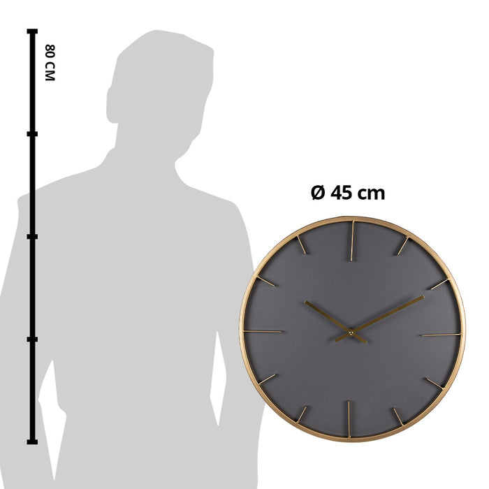Clayre & Eef Wandklok Ø 45 cm Grijs MDF