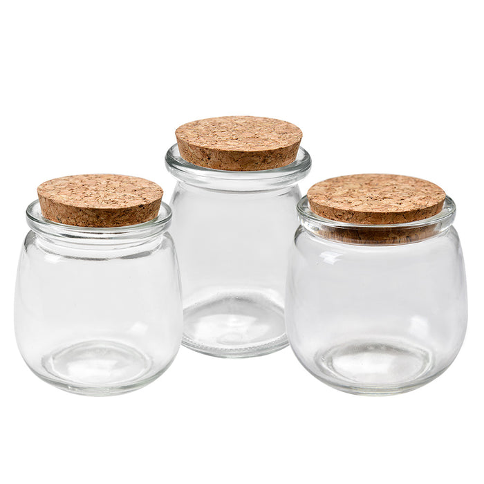 Clayre & Eef Voorraadpot  Ø 7x8 cm Transparant Glas Voorraadbus