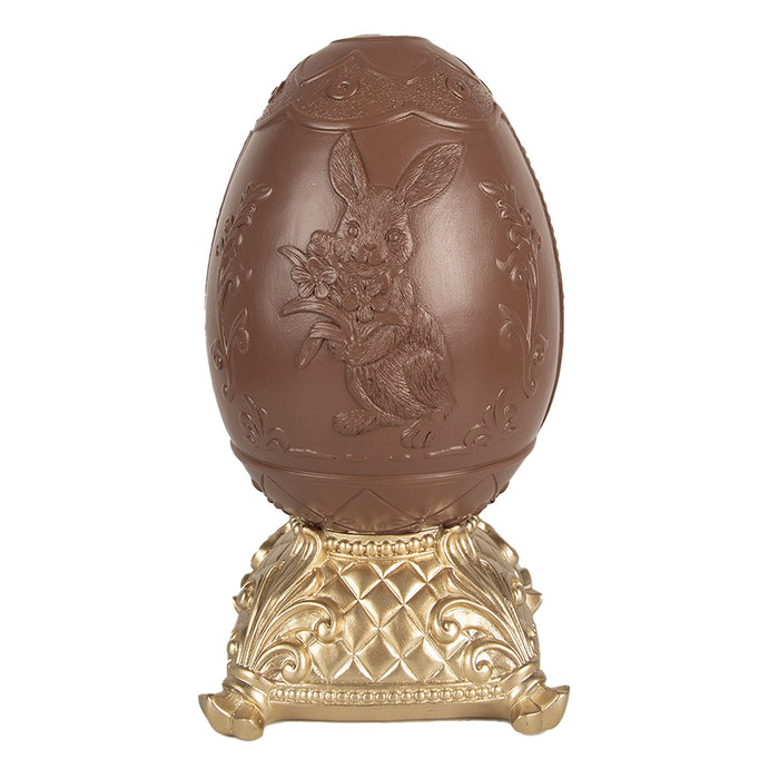 Clayre & Eef Decoratie Beeld Ei 25 cm Bruin Polyresin