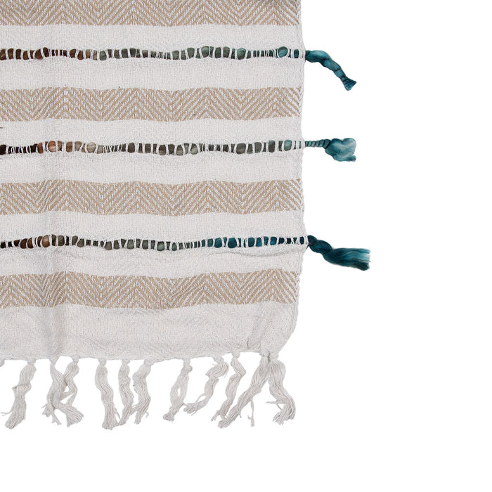 Clayre & Eef Plaid  125x150 cm Beige Katoen Strepen Deken