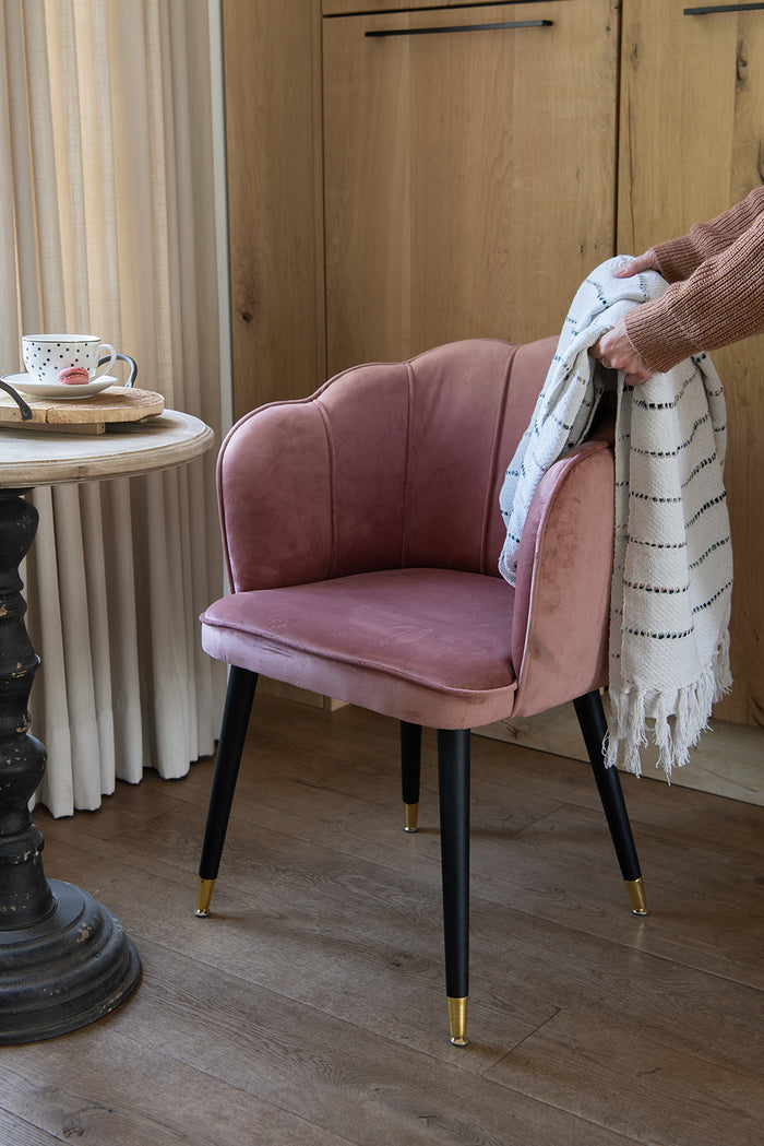 Clayre & Eef Plaid  125x150 cm Beige Zwart Katoen Strepen Deken