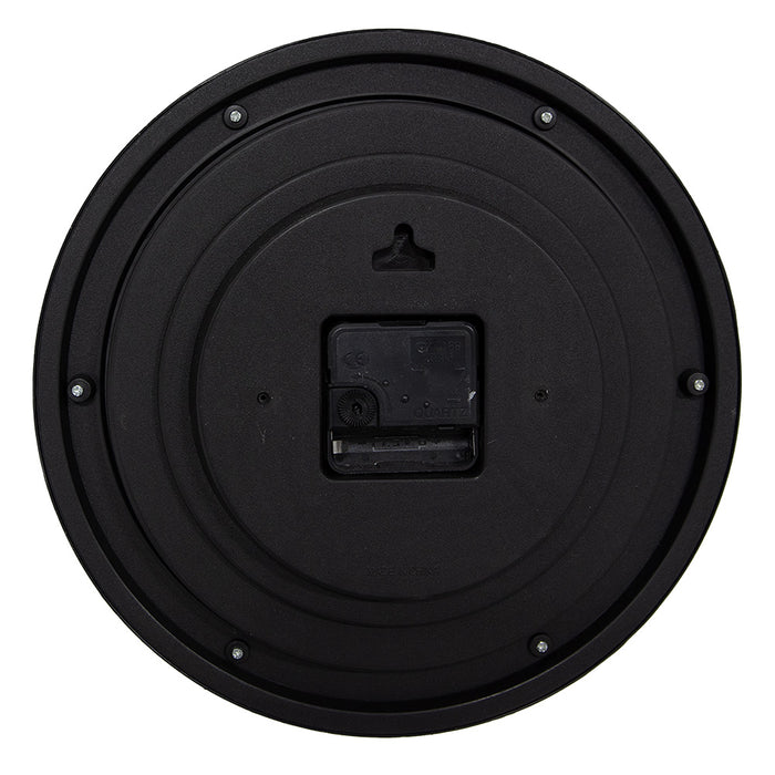 Clayre & Eef Wandklok  Ø 28x5 cm Zwart Kunststof Glas Westminster