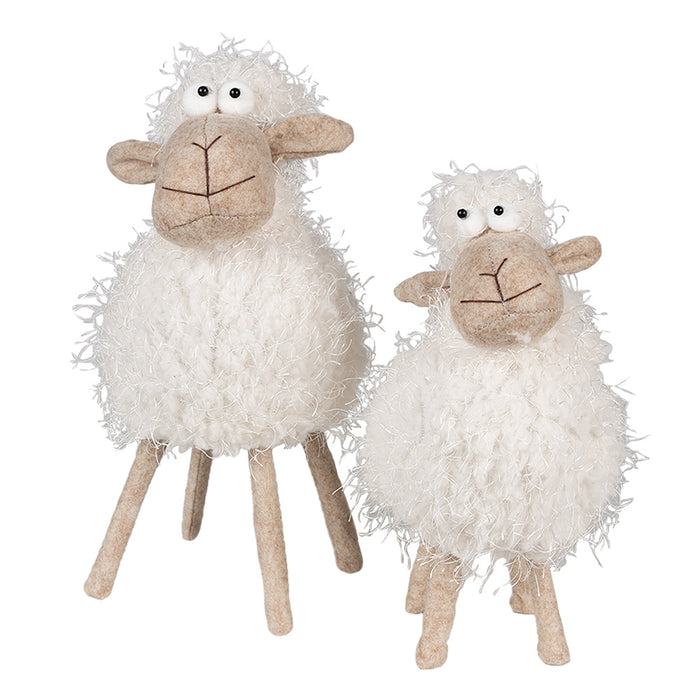 Clayre & Eef Beeld Schaap 25 cm Wit Kunststof