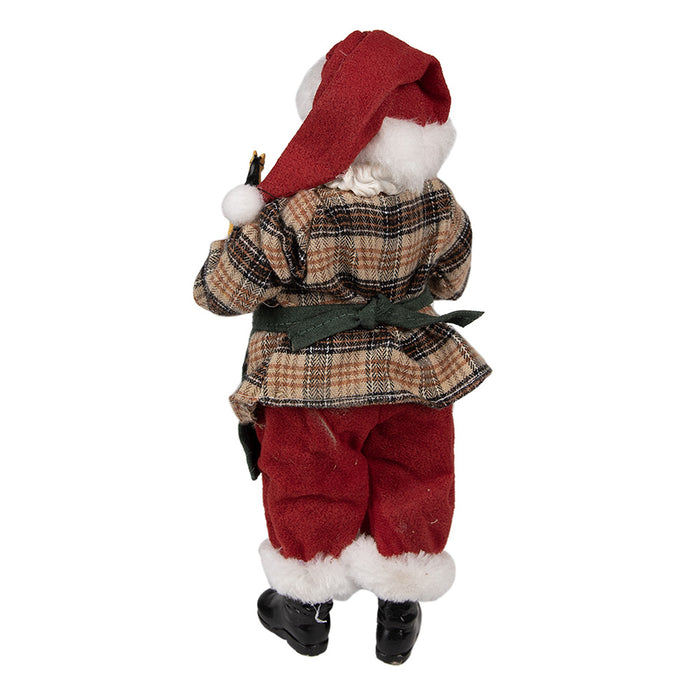 Clayre & Eef Beeld Kerstman 28 cm Groen Kunststof