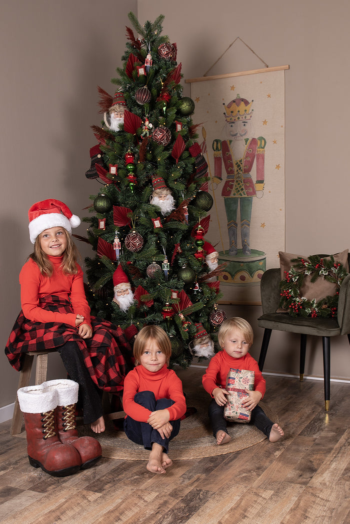 Clayre & Eef Kersthanger Kerstman 10x9x28 cm Bruin Kunststof