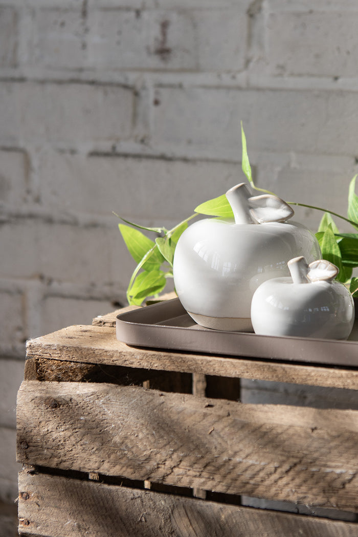 Clayre & Eef Decoratie Appel 6 cm Beige Porselein