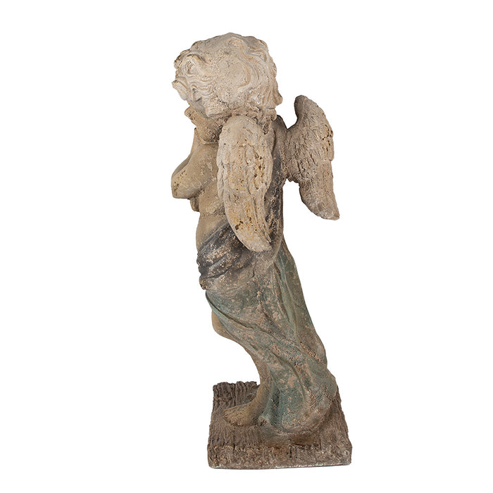 Clayre & Eef Decoratie Beeld Engel 58 cm Groen Beige Keramisch