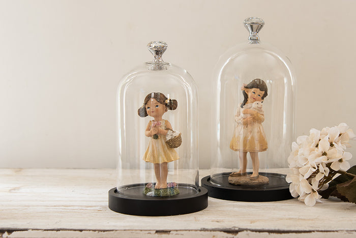 Clayre & Eef Beeld Meisje 15 cm Beige Polyresin