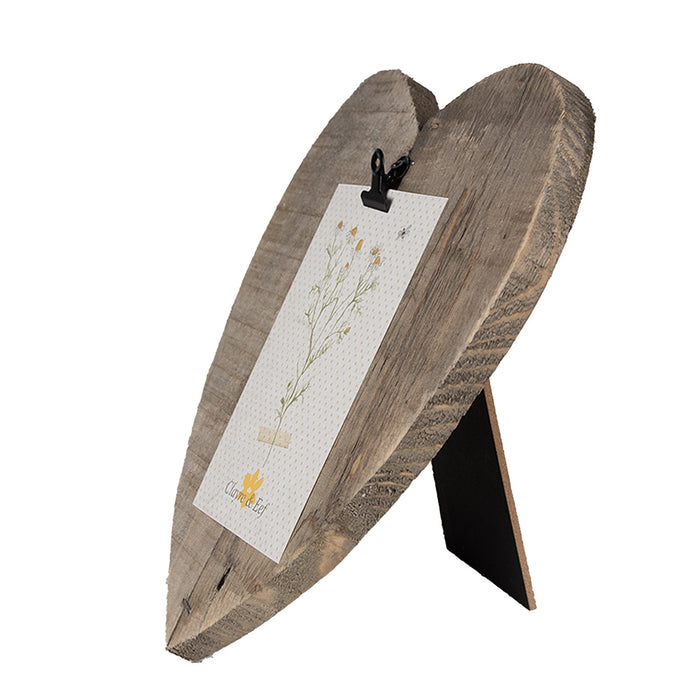 Clayre & Eef Fotolijst  23x2x26 cm Bruin Hout Hartvormig Fotohouder
