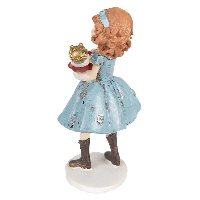 Clayre & Eef Decoratie Beeld Kind 12 cm Blauw Polyresin