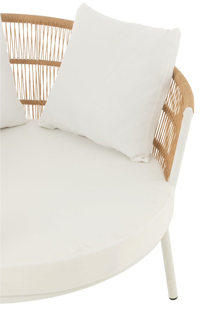 J-Line stoel Joa - metaal|rotan - wit|naturel