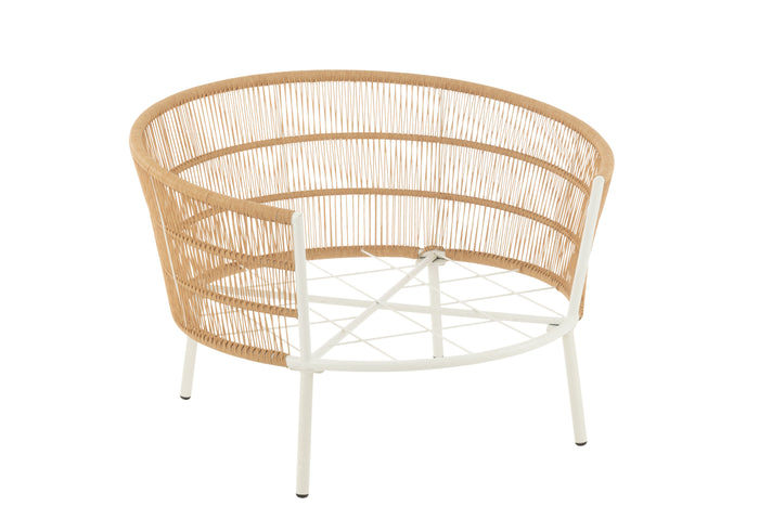 J-Line stoel Joa - metaal|rotan - wit|naturel