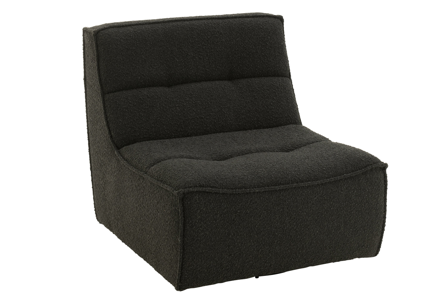 J-Line zetel Draaiend Vierkant - hout|textiel - zwart