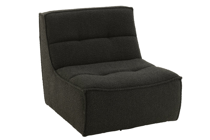 J-Line zetel Draaiend Vierkant - hout|textiel - zwart