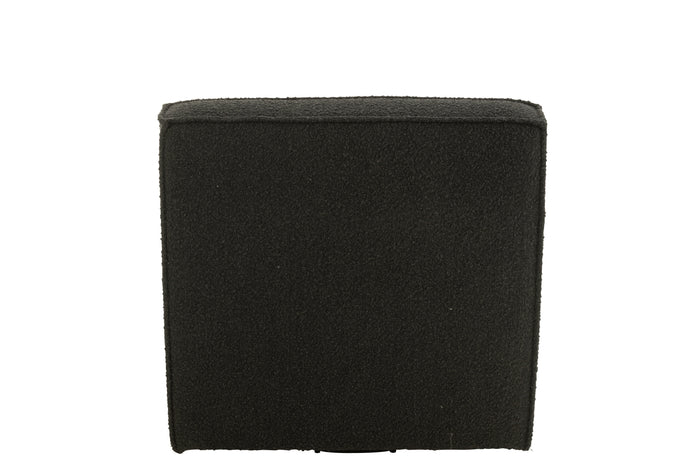 J-Line zetel Draaiend Vierkant - hout|textiel - zwart