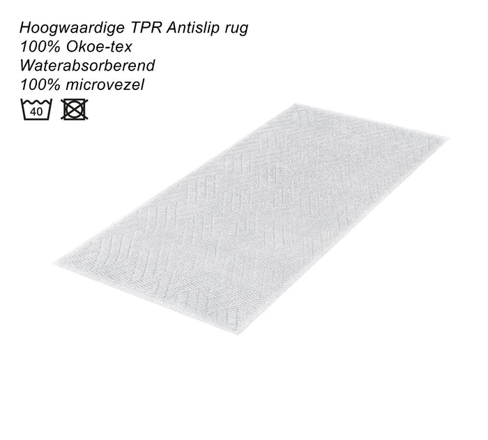 Dutch House Badmat Gaeta - white 50x80cm