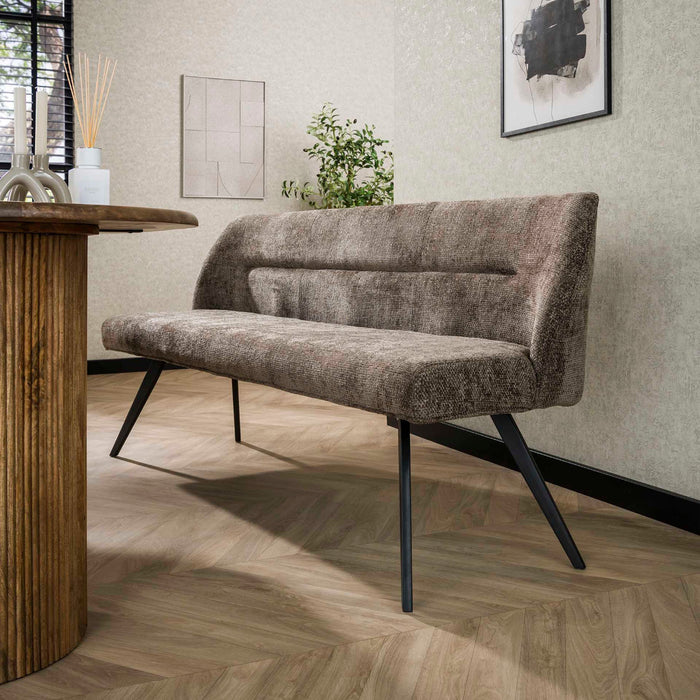 Fraaai Diego eetkamerbank geweven 188 cm - taupe