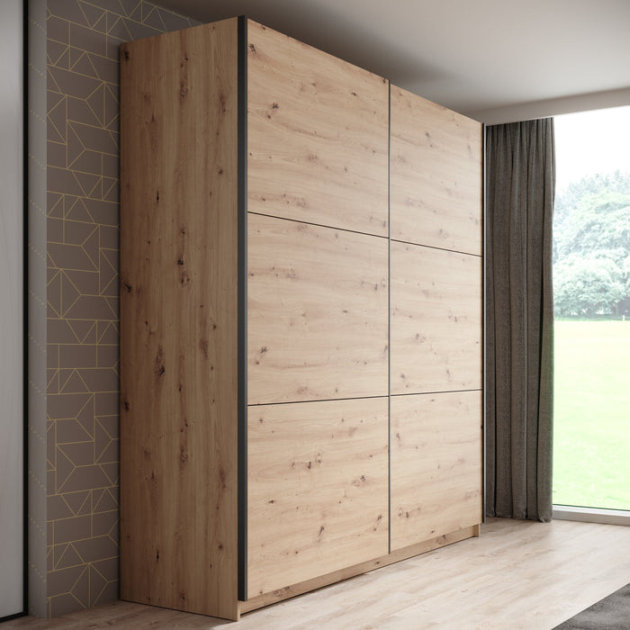 Meubella - Kledingkast Azrael - Eiken - 200 cm