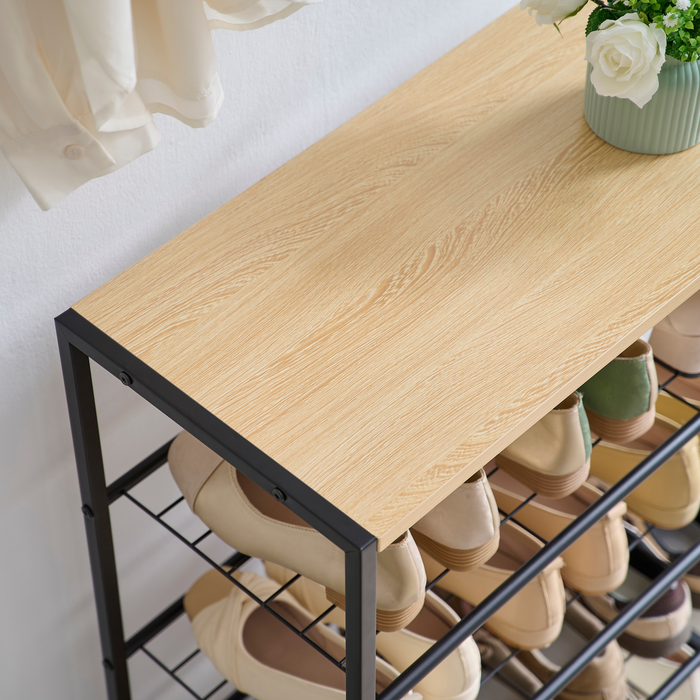 Schoenenrek voor 12 Paar Schoenen met Houten Plank