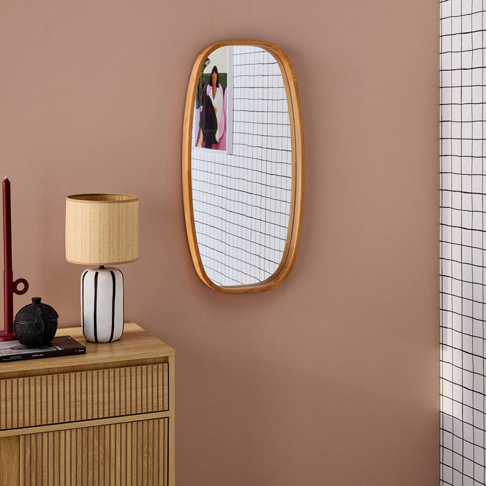 sweeek - Rechthoekige spiegel van heveahout