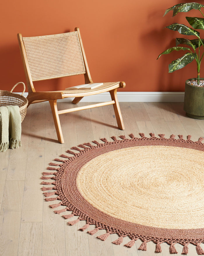 Beliani - MARTS - Vloerkleed - Beige|Bruin - 140 cm - Jute