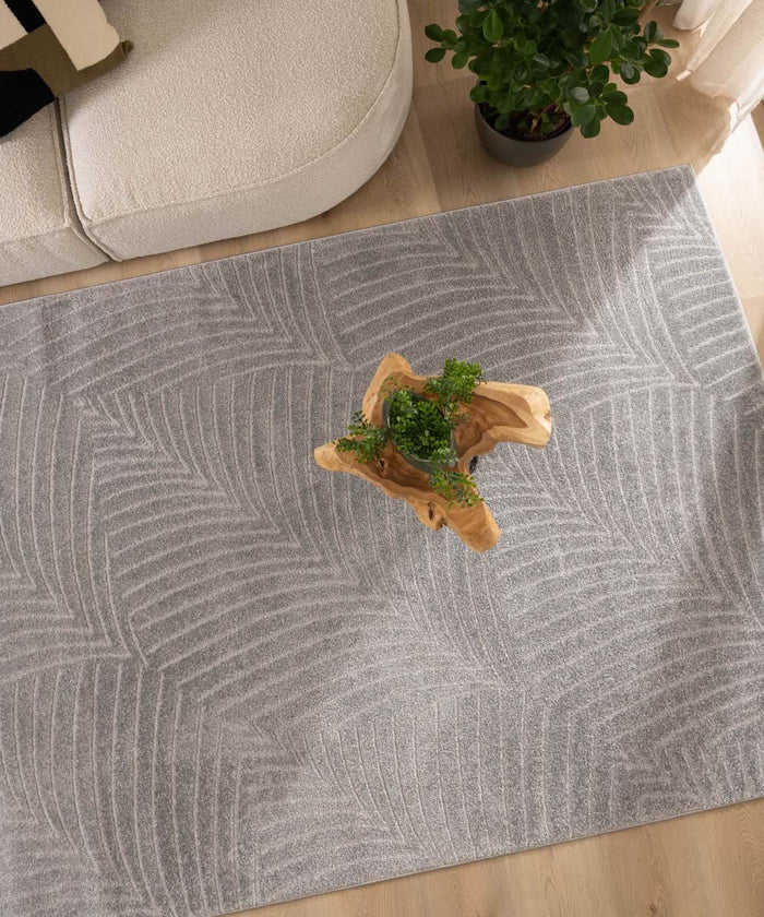 Nordic Weavers Scandinavisch vloerkleed - Contour Leaf grijs - 120x170