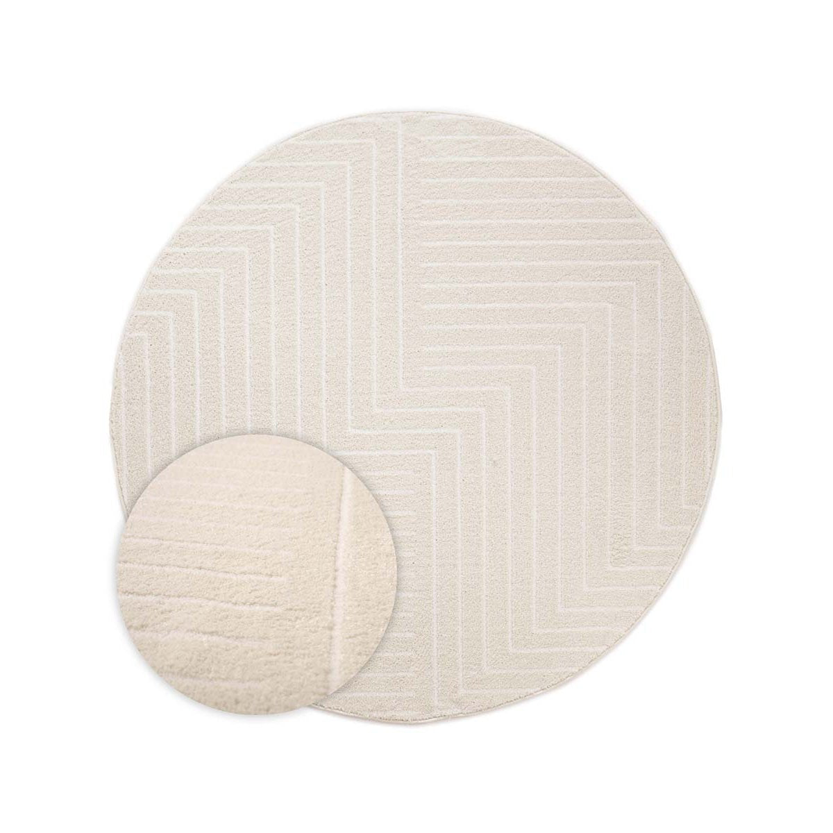 Nordic Weavers Rond vloerkleed Scandinavisch - Contour Edge crème -