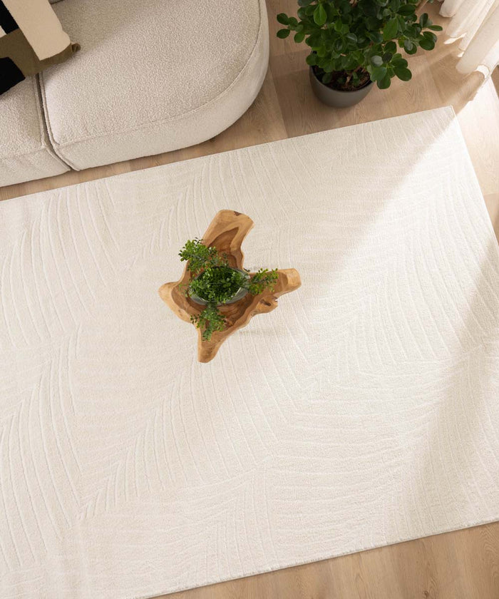 Nordic Weavers Scandinavisch vloerkleed - Contour Leaf crème - 140x200