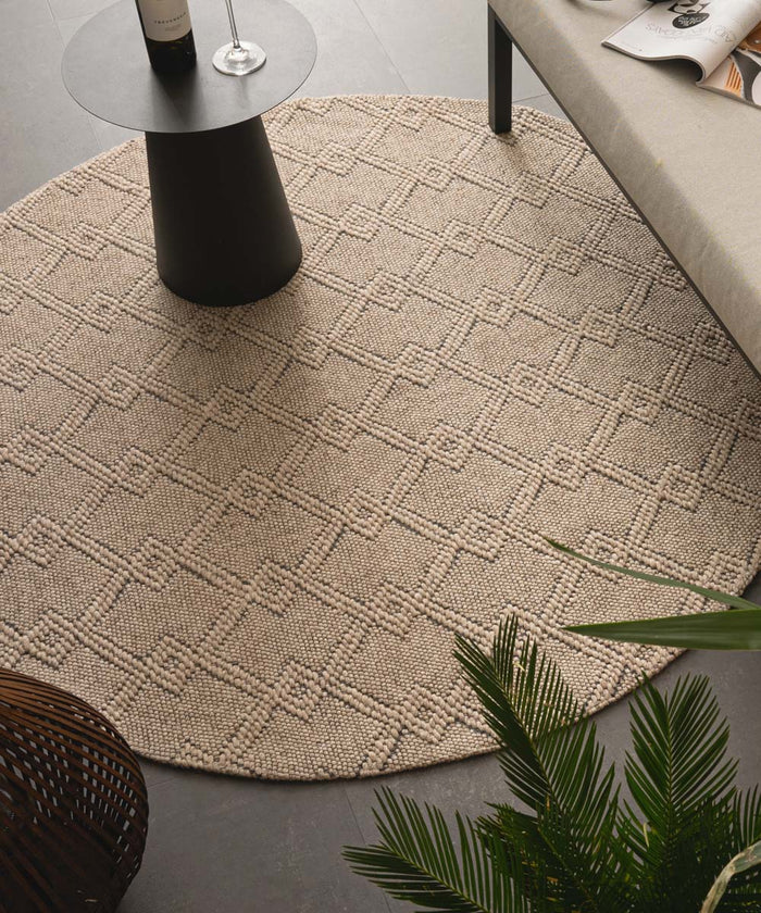 Nordic Weavers Rond buitenkleed - Var beige - 300 cm