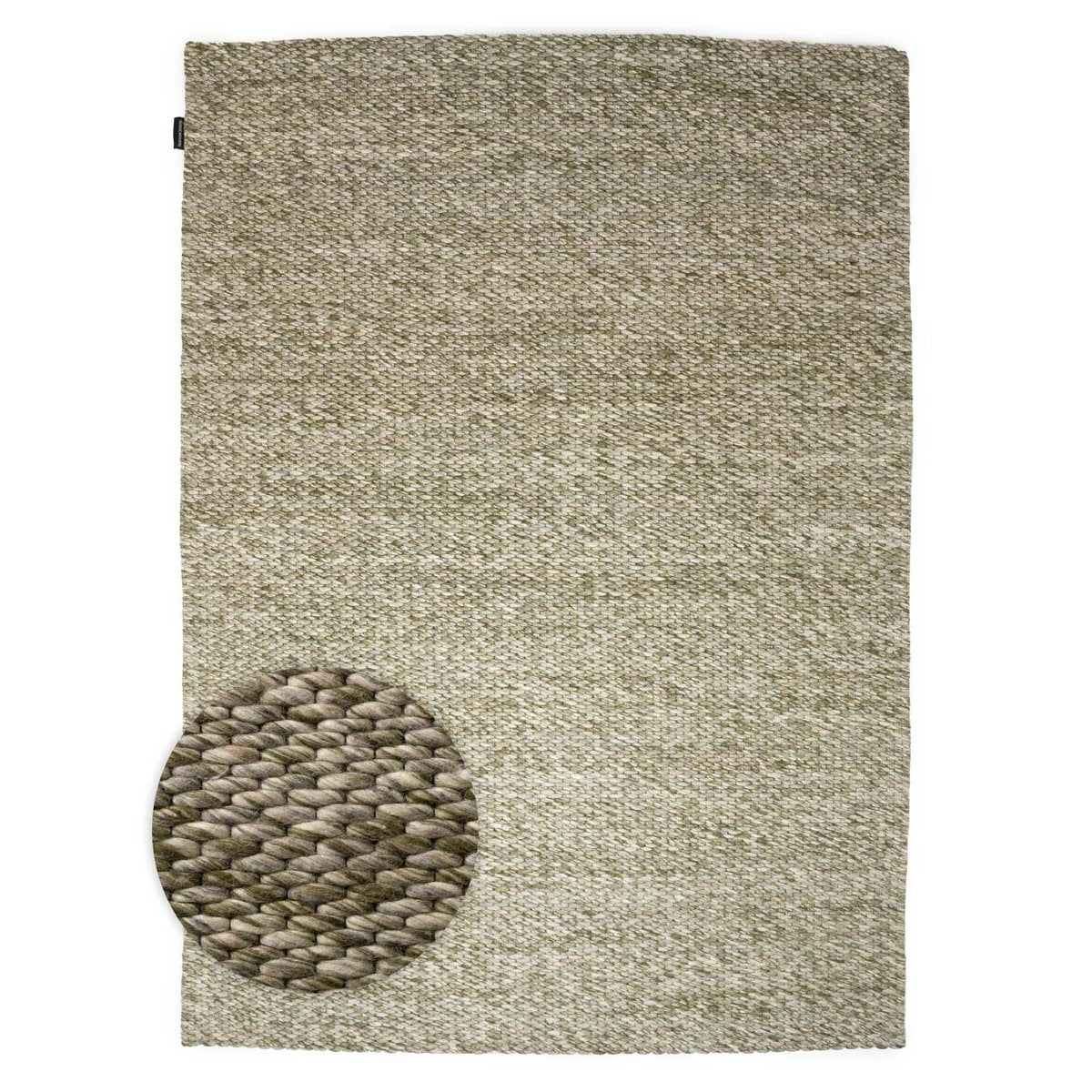 Nordic Weavers Wollen vloerkleed - Vridning olijfgroen - 200x300 cm