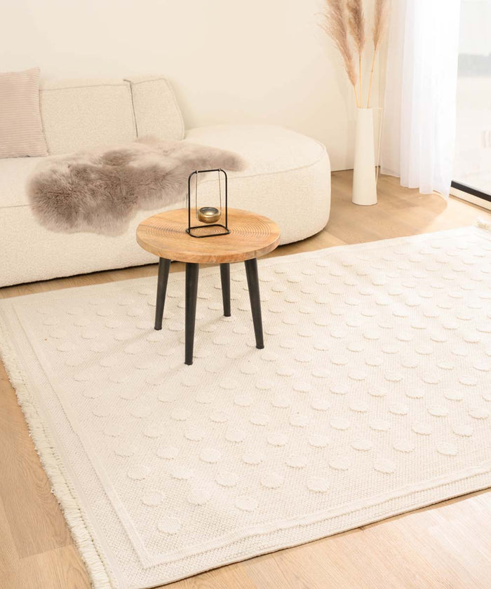 Nordic Weavers Japandi vloerkleed - Knit Dots wit - 120x170 cm