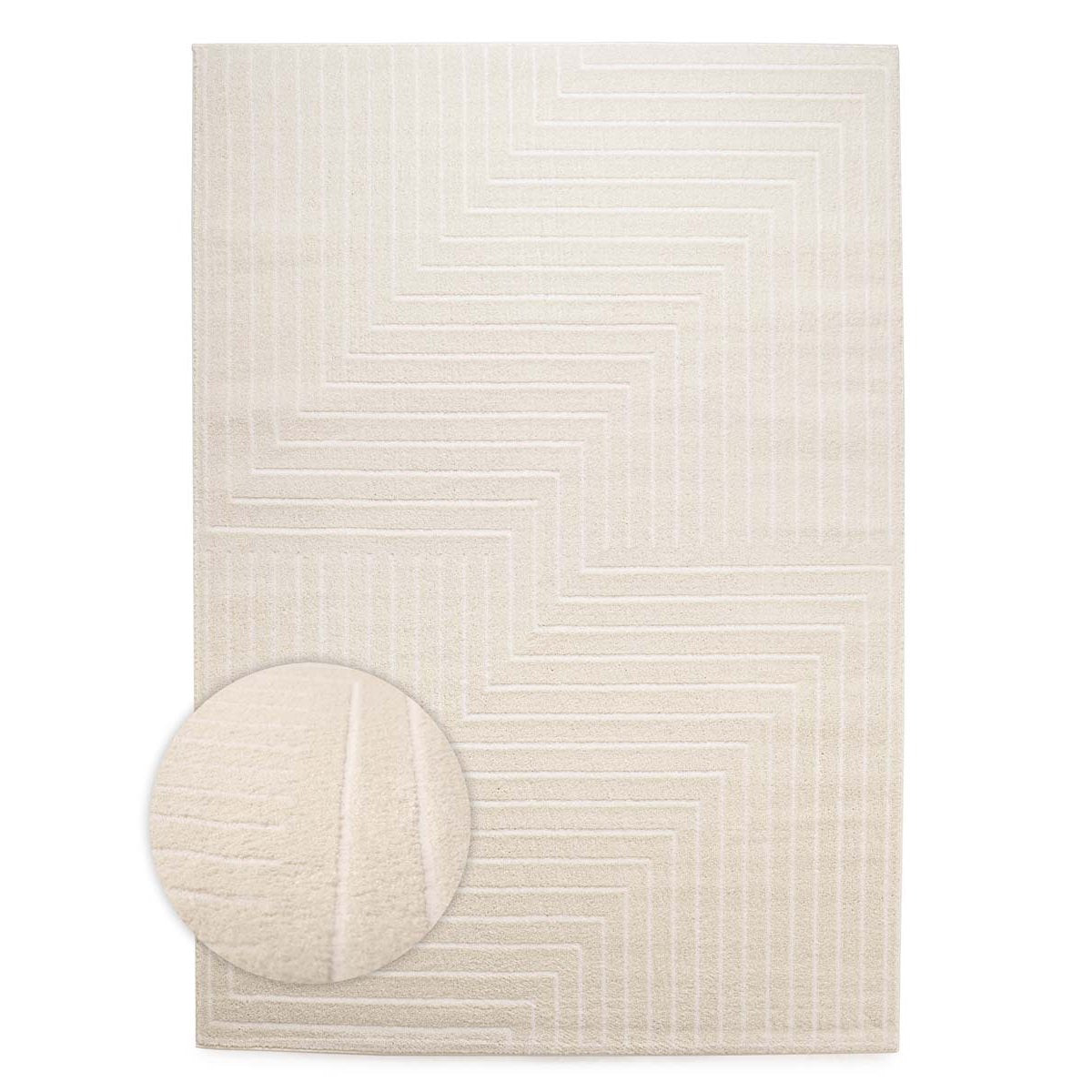 Nordic Weavers Scandinavisch vloerkleed - Contour Edge crème - 160x230