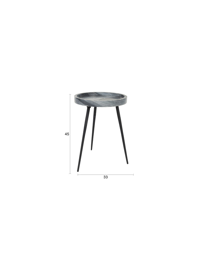 Giga Meubel - Bijzettafel Grijs Marmer - 33x33x45cm - Karrara