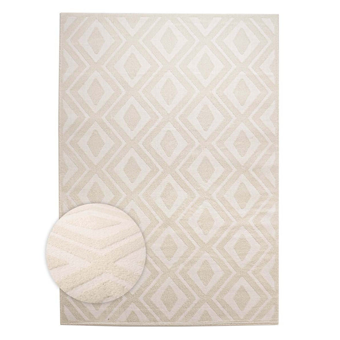 Nordic Weavers Scandinavische loper - Contour Diamond crème - 80x300