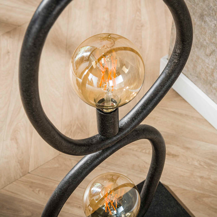 Giga Meubel - Vloerlamp Zwart Metaal - 40x20x165cm - Pebble