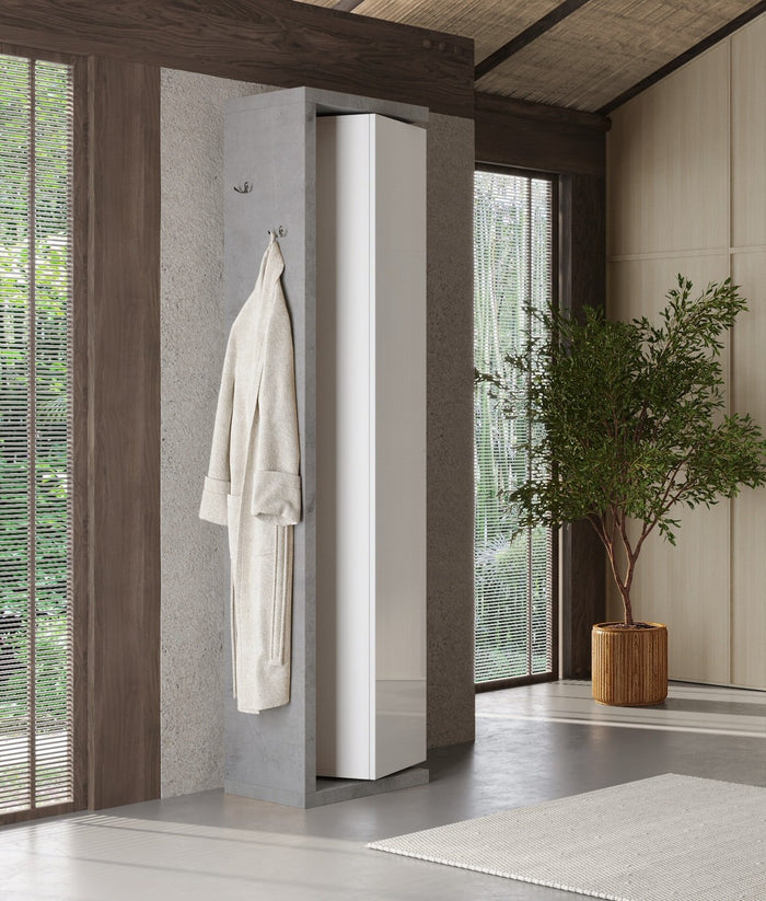 Benvenuto Design Hamburg HG Wit | Beton Badkamerkast Draaibare Kolom