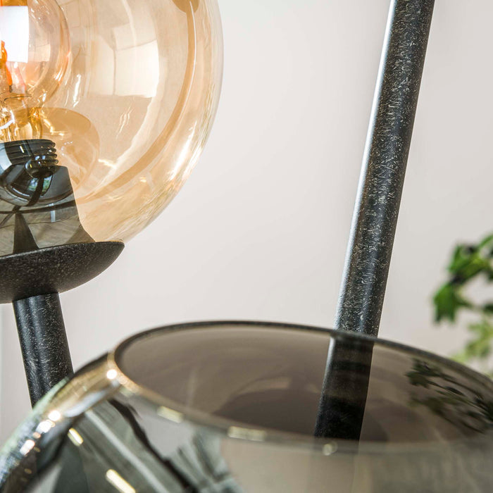 Giga Meubel - Vloerlamp Zwart Metaal|Glas - 45x45x174cm - Multi Globe
